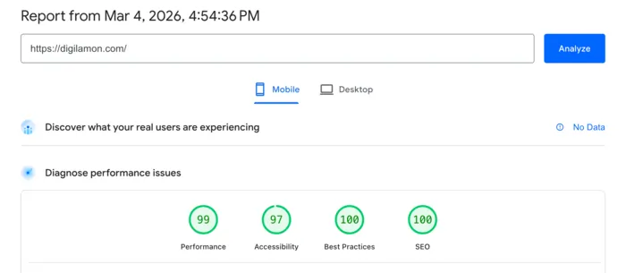 digilamon.com pagespeed