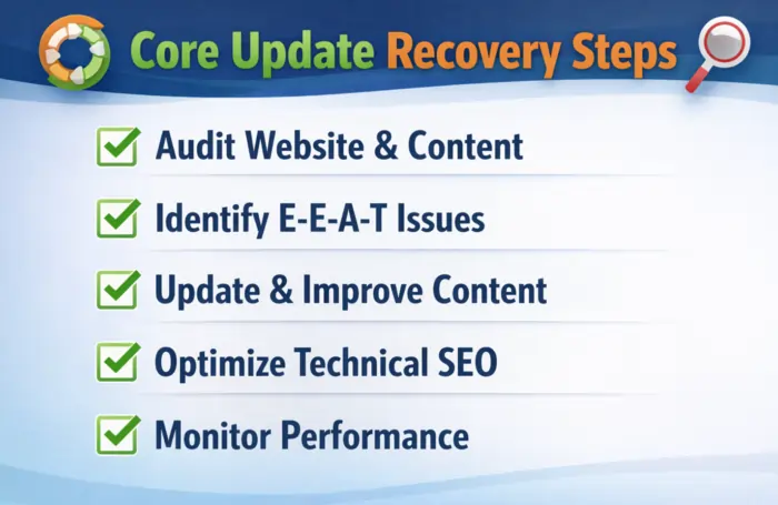 core update recovery steps