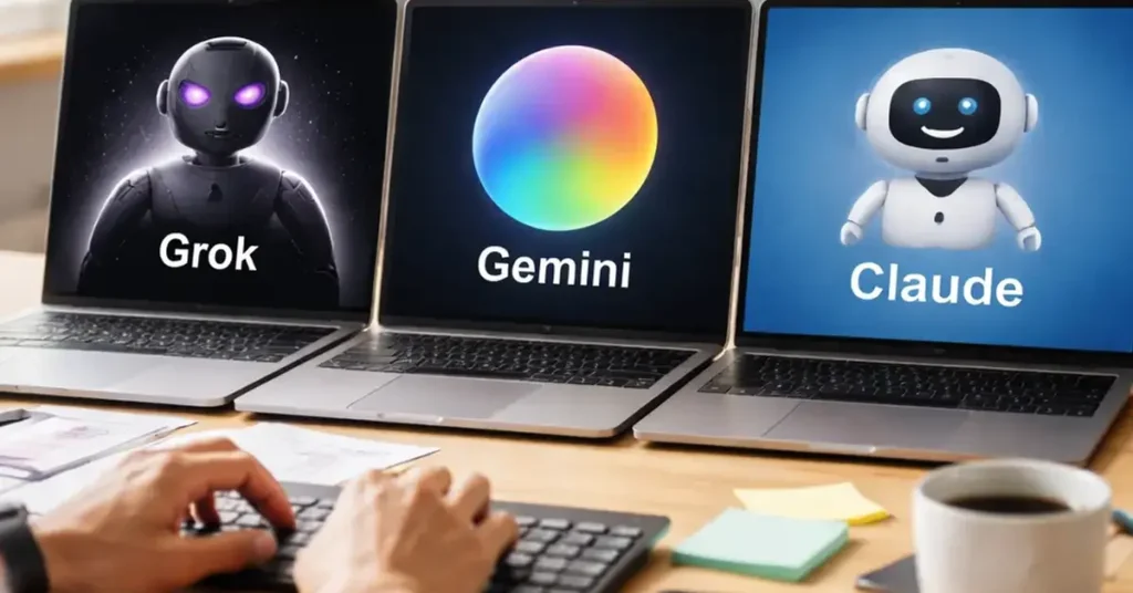 Is Grok AI Better Than Gemini and Claude, Grok vs Gemini vs Claude, Is Grok better than Gemini and Claude, best AI chatbot 2026